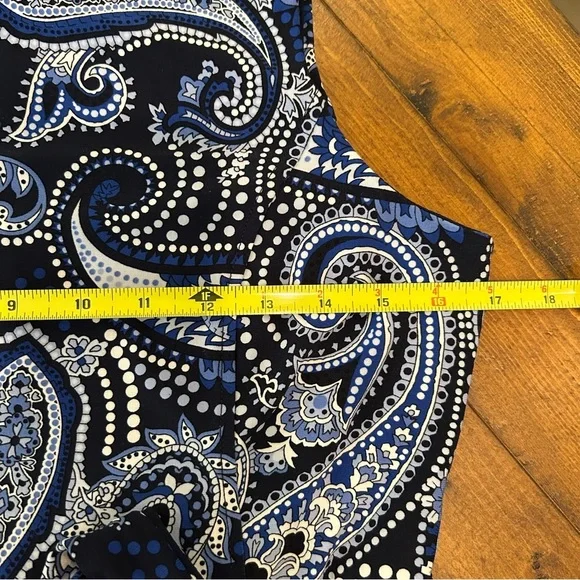 💐 Tommy Hilfiger Blue Paisley Sleeveless Jumpsuit - Picture 9 of 12
